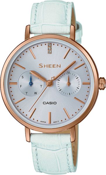 Dámske hodinky CASIO SHE 3054PGL-2A SHEEN Swarovski® Crystals