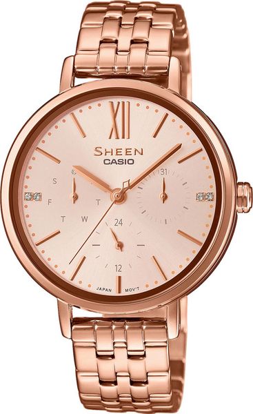 Dámske hodinky CASIO SHE 3064PG-4A SHEEN Swarovski® Crystals