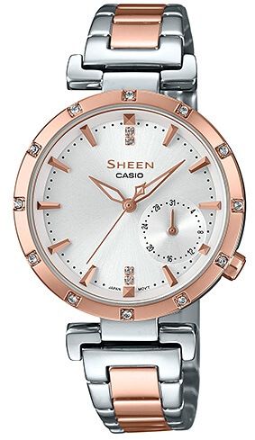 Dámske hodinky CASIO SHE 4051SPG-7A SHEEN Swarovski® Crystals