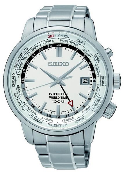 Pánske hodinky SEIKO SUN067P1 Kinetic World Time + darček