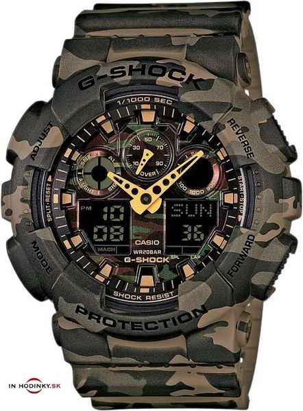 Pánske športové hodinky CASIO GA 100CM-5A G-Shock Camouflage Series